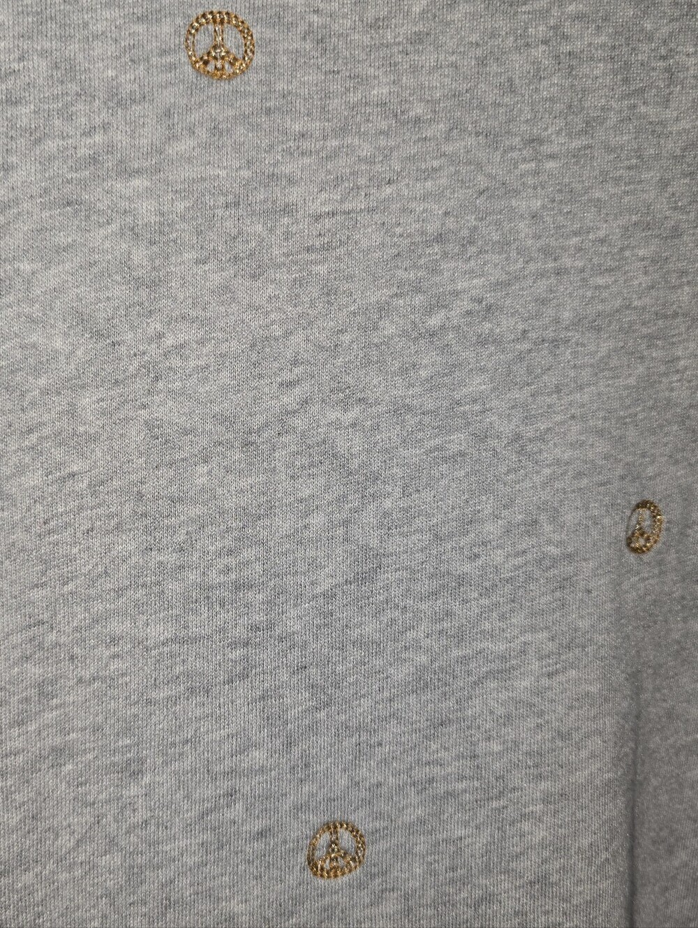 Rails Ramona Embroidered Peace Sign Crewneck Sweatshirt Heather Grey Size Large - Picture 9 of 11